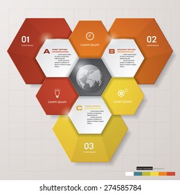 Abstract modern 3 steps template background for your design. vector illustration.