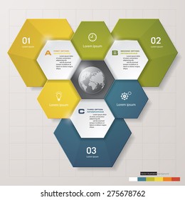 Abstract modern 3 steps template background for your design. vector illustration.