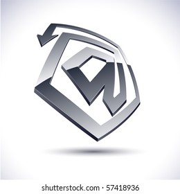 Abstract modern 3d "at" emblem. Vector.