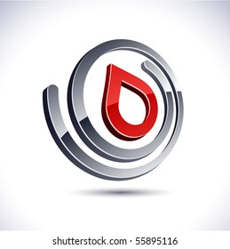 Abstract modern 3d drop  icon. Vector.