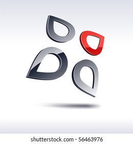 Abstract modern 3d emblem. Vector.