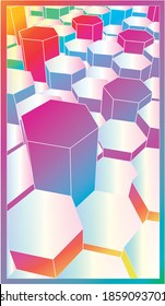 3d abstracto moderno en forma de hexagón de abeja para tu diseño