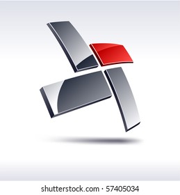 Resumen del emblema geométrico moderno 3d. Vector.