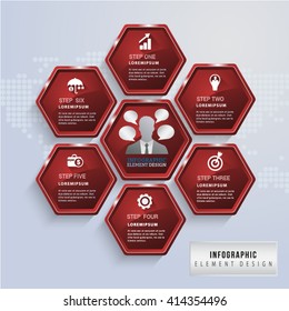 Abstract modern 3d hexagon infographic. Can uesd for presentation, data diagram and infographic business