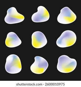 Abstract modern 3d liquid forms. Decorative elements