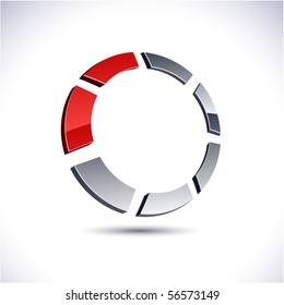 Abstract modern 3d ring emblem. Vector.
