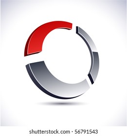 Abstract modern 3d ring emblem. Vector.