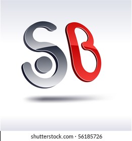 Resumen emblema moderno 3d SB. Vector.