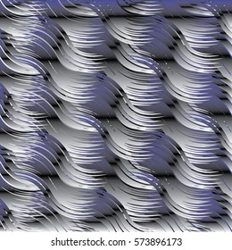 Abstract modern 3d seamless pattern. Waves background. Vector texture. Vector texture for wallpapers,textile, cards,fabric,pages.