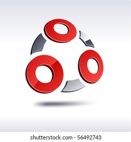 Abstract modern 3d UA emblem. Vector.