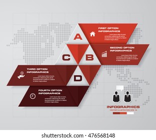 Abstract modern 4 steps infographis elements on grey color background.Vector illustration.