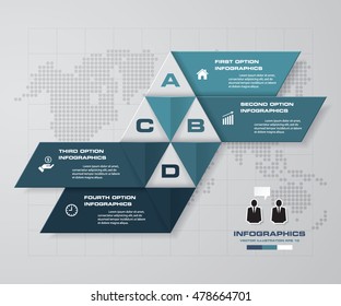 Abstract modern 4 steps infographis elements on grey color background.Vector illustration.