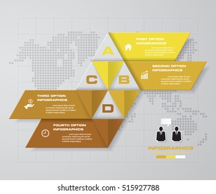 Abstract modern 4 steps infographis elements on grey color background.Vector illustration.