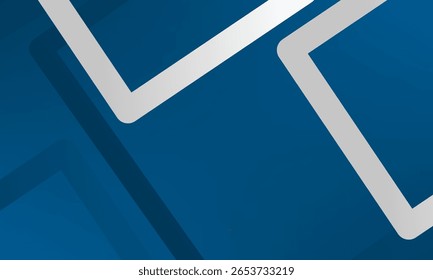 Abstractas fondo estético moderno que muestra contornos plateados y Formas geométricas en tonos azules