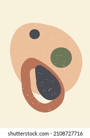 Abstract modern aesthetic background with sliced avocado. Trend illustration in earth colors for wall decoration