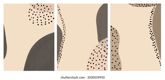 Abstract modern aesthetic textures. Minimal boho background. Contemporary vector design background for wall decor, cover, brochure, social media banner, promotion placard, postcard.