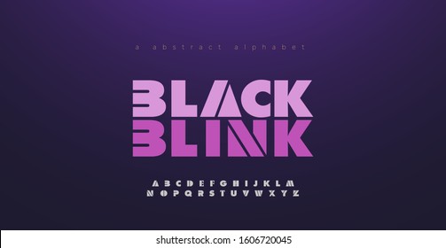 Abstract Modern Alphabet Bold Font. Typography sport, modern, movie, fun, education, black, pink fonts set. vector illustration