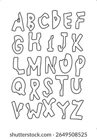 Fonte alfabeto moderno abstrato com linhas de mordida para fonte logotipo criativo, tipografia, ilustração vetorial