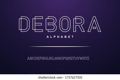abstract modern alphabet font set
