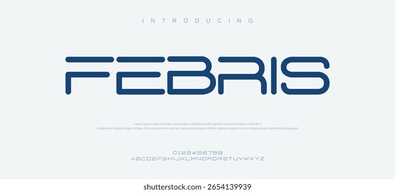 Fontes abstratas do alfabeto moderno. Tipografia de ficção científica esporte, tecnologia, moda, digital, futuro criativo logotipo fonte. ilustração vetorial