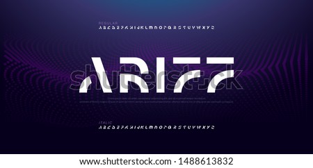 Abstract modern alphabet fonts. Typography electronic digital game music future creative italic font design concept. vector illustraion