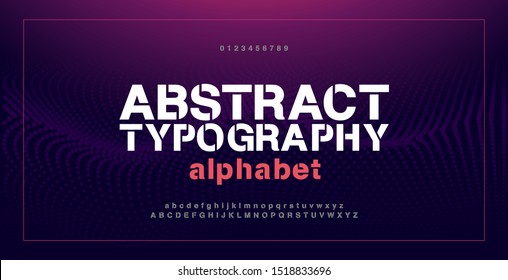 Abstract modern alphabet fontsand numbers. Typography electronic digital game music future creative urban font design concept. vector illustraion