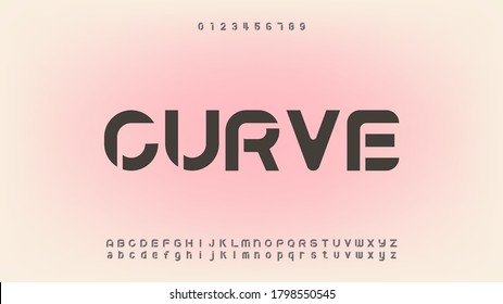 Abstract modern alphabet fonts.Typography technology creative font.