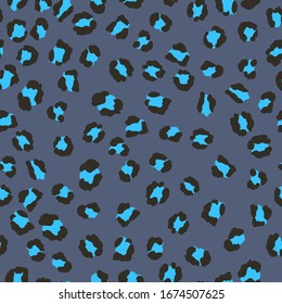 Abstract modern animal seamless pattern. Blue and grey ornament. Decorative vector stock illustration for posters, card, postcard, fabric, textile. Ornament of stylized skin.