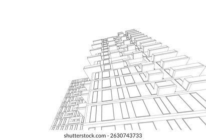 Abstractas ilustración 3D arquitectónica moderna