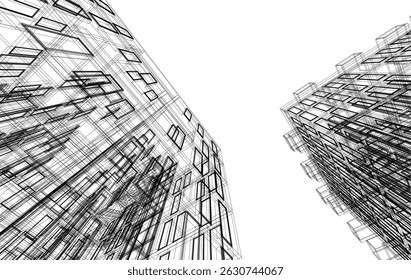 Abstract modern architectural 3d illustration