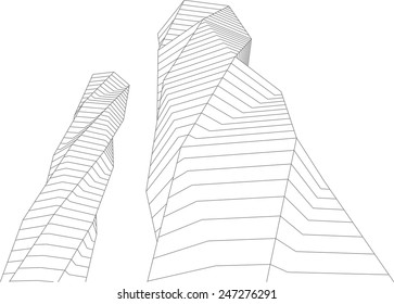abstract modern architectural building