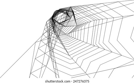 abstract modern architectural building