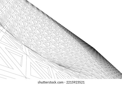abstrakte moderne Architektur, 3D-Hintergrund