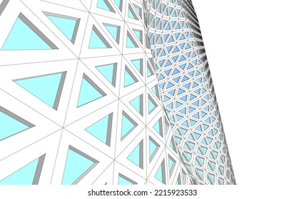 abstract modern architecture 3d background