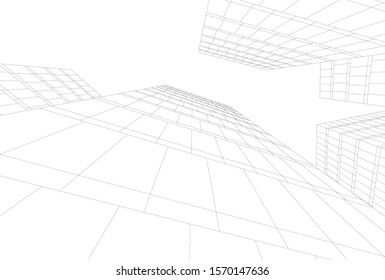 abstract modern architecture, 3d city buildings 