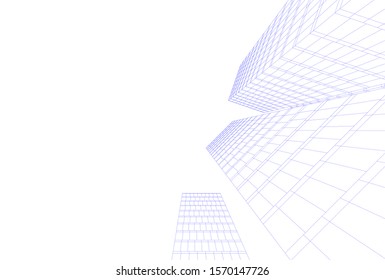 abstract modern architecture, 3d city buildings 