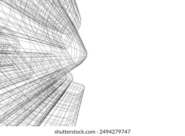 abstract modern architecture, 3d city buildings 