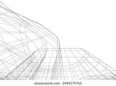abstract modern architecture, 3d city buildings 