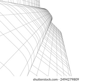 abstract modern architecture, 3d city buildings 