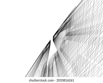 abstract modern architecture 3d design
