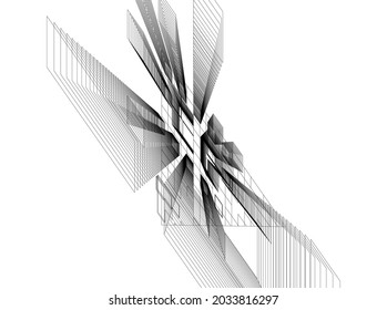 diseño 3d de arquitectura moderna abstracta