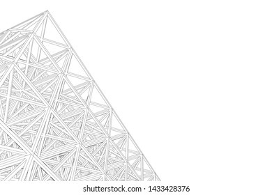 abstract modern architecture 3d illustration