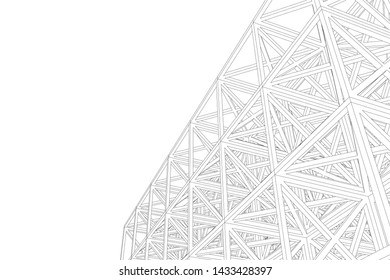 abstract modern architecture 3d illustration