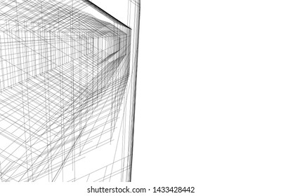 abstract modern architecture 3d illustration