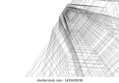 abstract modern architecture 3d illustration