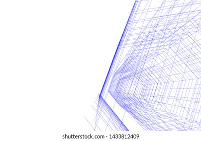 abstract modern architecture 3d illustration