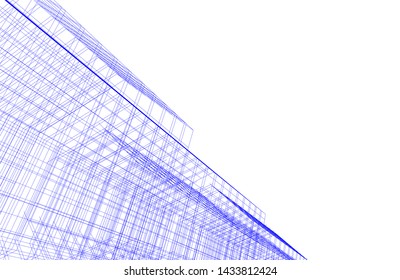 abstract modern architecture 3d illustration