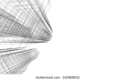 abstract modern architecture 3d illustration