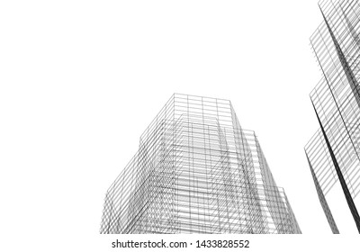 abstract modern architecture 3d illustration