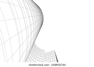 abstract modern architecture 3d illustration